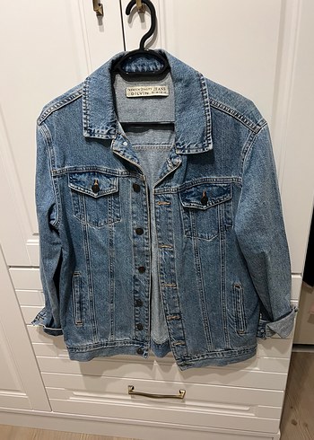 Dilvin Baskılı Mavi Kadın Denim Ceket