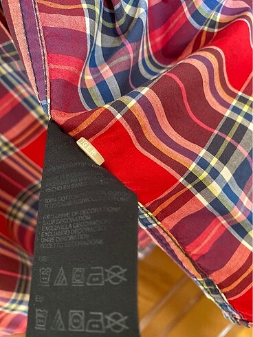 s Beden Tommy Hilfiger Kırmızı Kareli Gömlek
