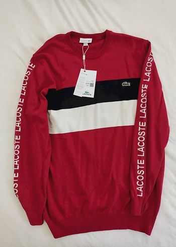 Lacoste Kırmızı Erkek Triko Uzun Kollu En 60 cm Boy 77 cm