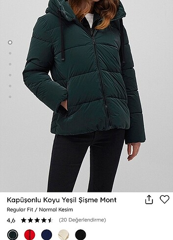 Koyu yeşil şişme mont