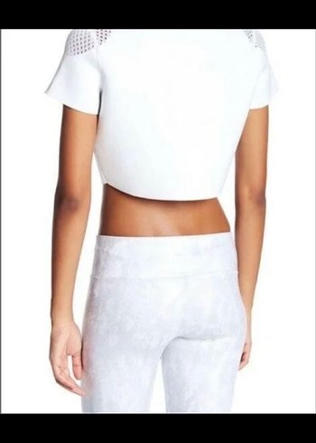 Diğer Yüksek Yakalı Beyaz Kadın Crop Top alo yoga