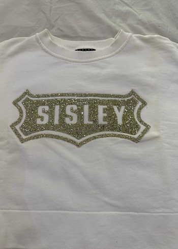 s Beden beyaz Renk SISLEY Beyaz Kısa Sweatshirt