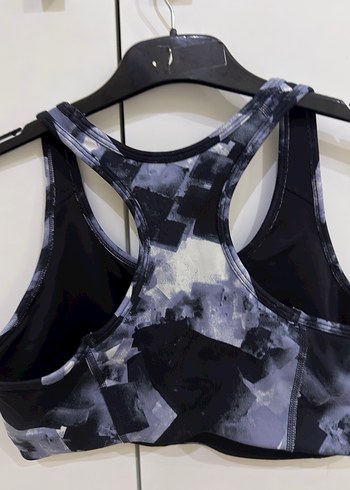 Gri Batik Desenli Kısa Spor Sütyeni - Görsel 9