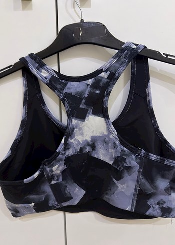 Gri Batik Desenli Kısa Spor Sütyeni - Görsel 5