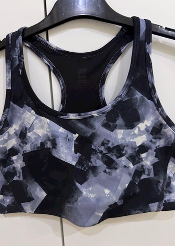 Gri Batik Desenli Kısa Spor Sütyeni - Görsel 2