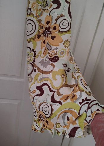 Bohem Çok Renkli keten elbise - Görsel 2