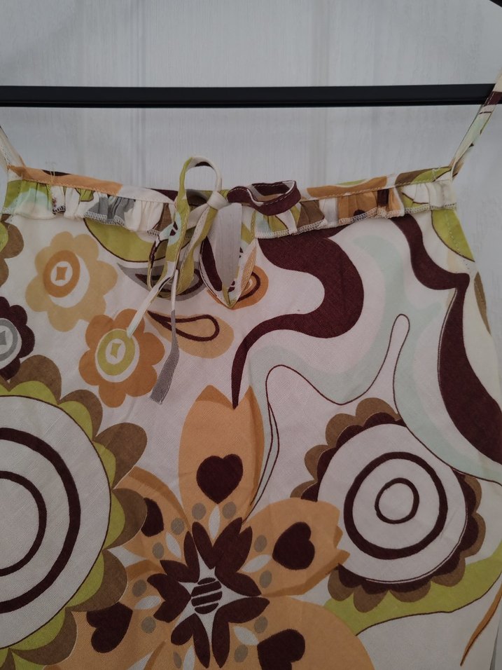 Bohem Çok Renkli keten elbise - Görsel 4