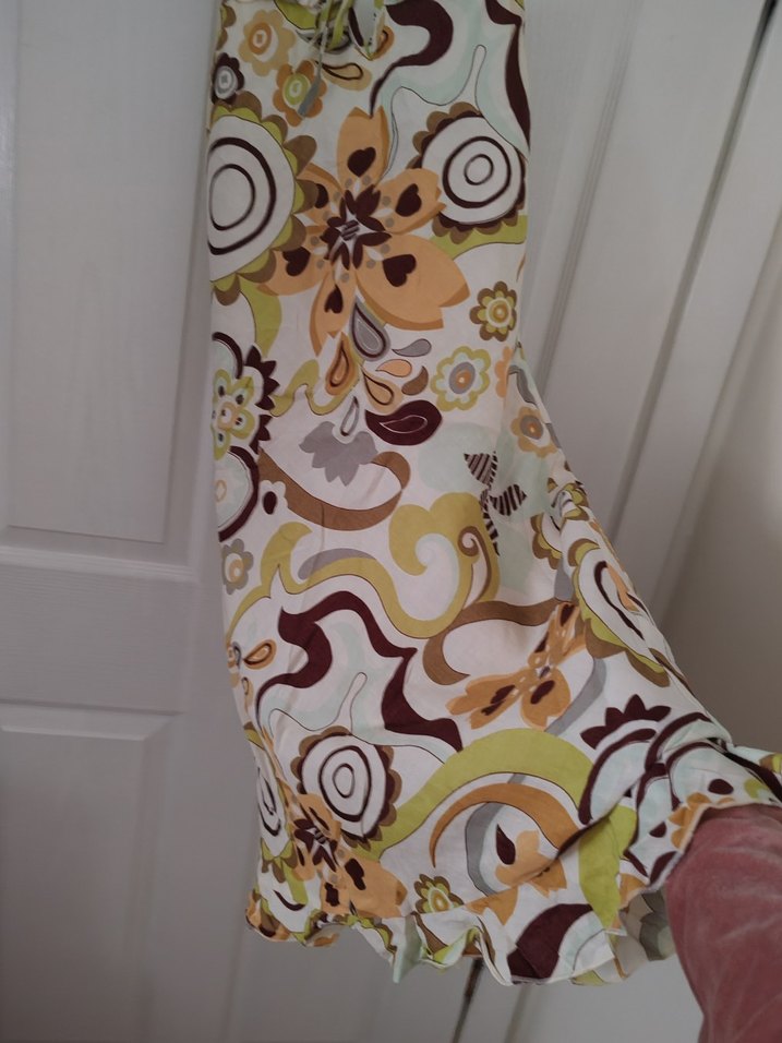 Bohem Çok Renkli keten elbise - Görsel 2