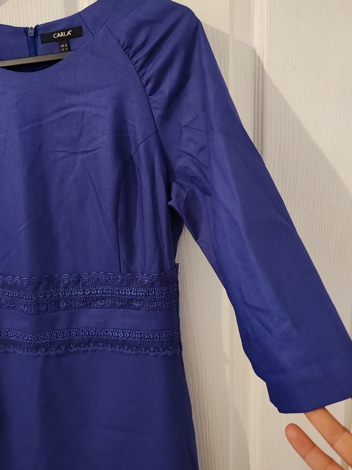 Kadın mor Kalem Elbise - Görsel 4