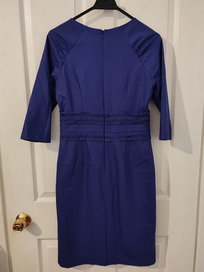 Kadın mor Kalem Elbise - Görsel 3