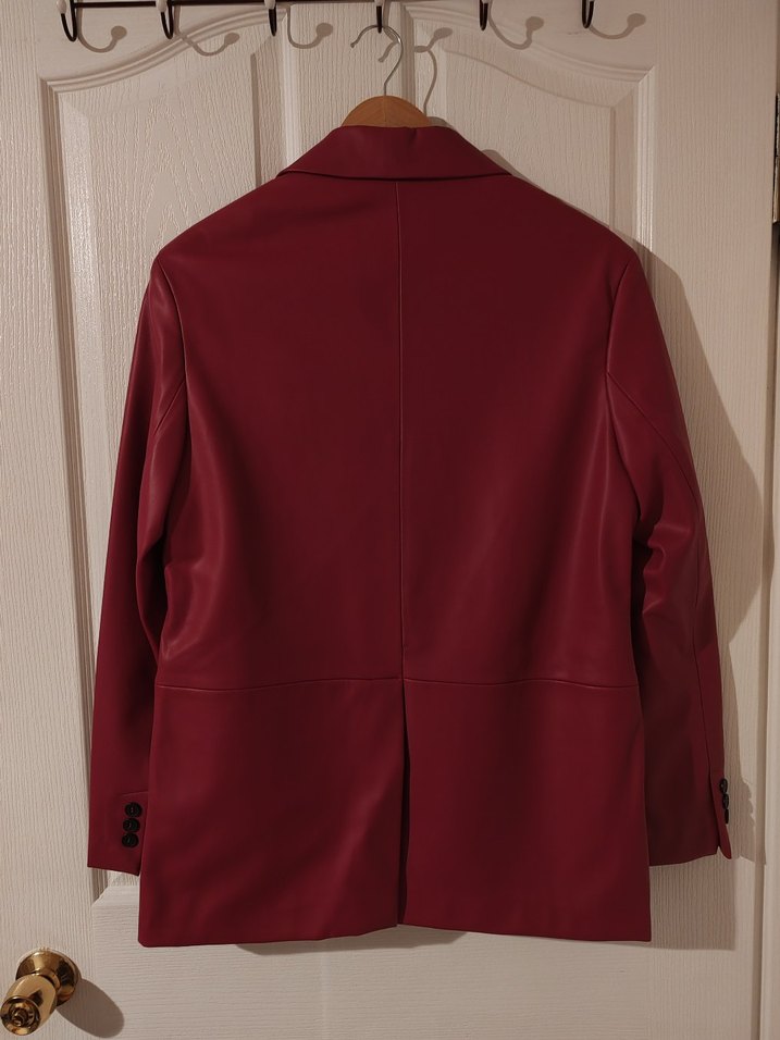 Fuşya Deri Kadın Blazer Ceket - Görsel 2