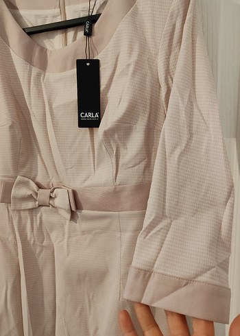 Pudra Midi Elbise - Görsel 5