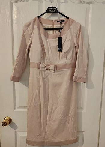 Pudra Midi Elbise - Görsel 3