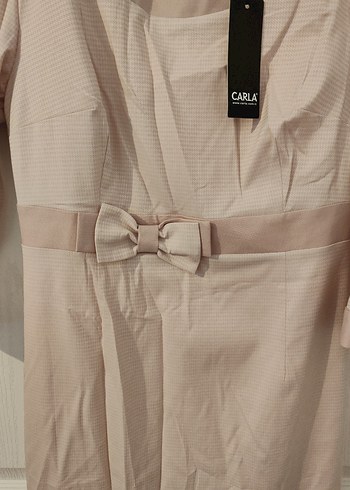 Pudra Midi Elbise - Görsel 4