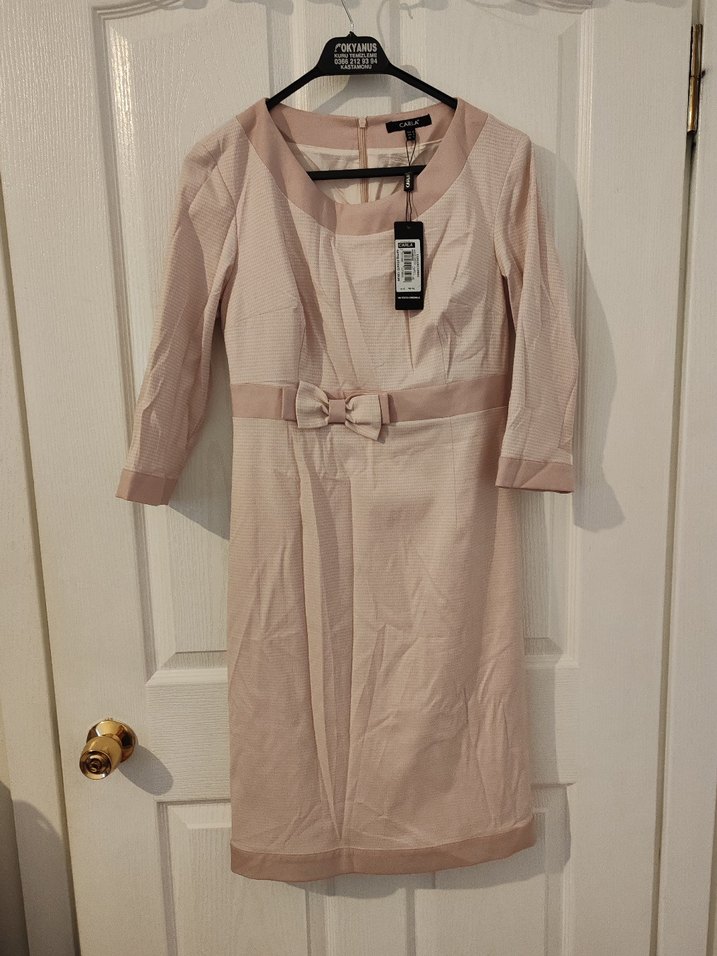 Pudra Midi Elbise - Görsel 2