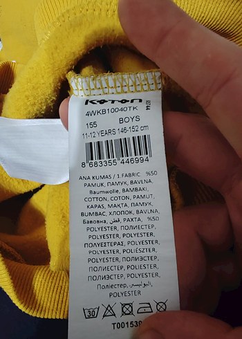 Kapüşonlu Sarı Erkek Sweatshirt - Görsel 4