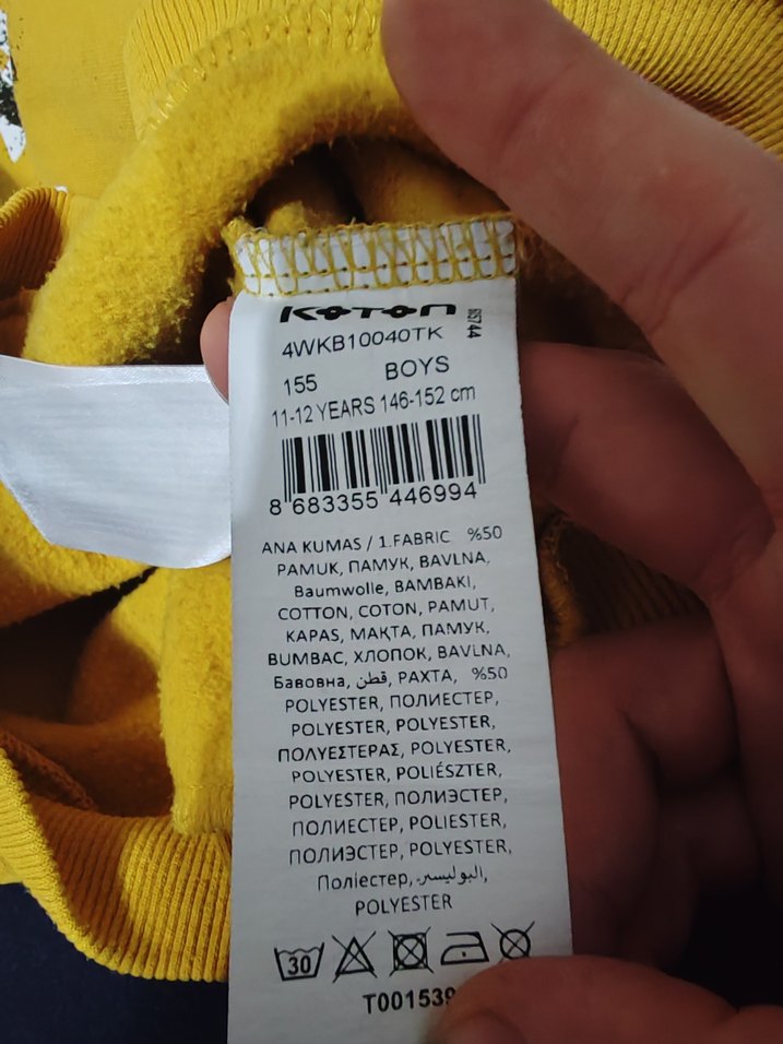 Kapüşonlu Sarı Erkek Sweatshirt - Görsel 4