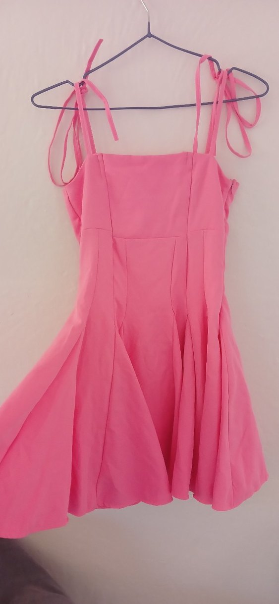 Pembe Straplez Midi Mezuniyet Elbisesi - Görsel 4