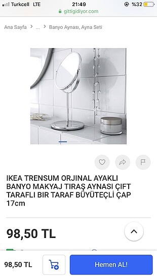 Ikea İkea makyaj aynası