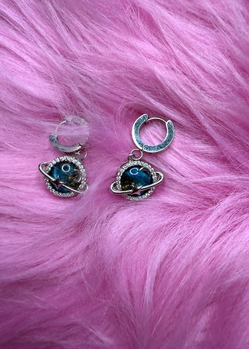 Accessorize Turkuaz Boncuk İşlemeli çelik Küpe