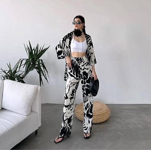 Desenli Kimono takım