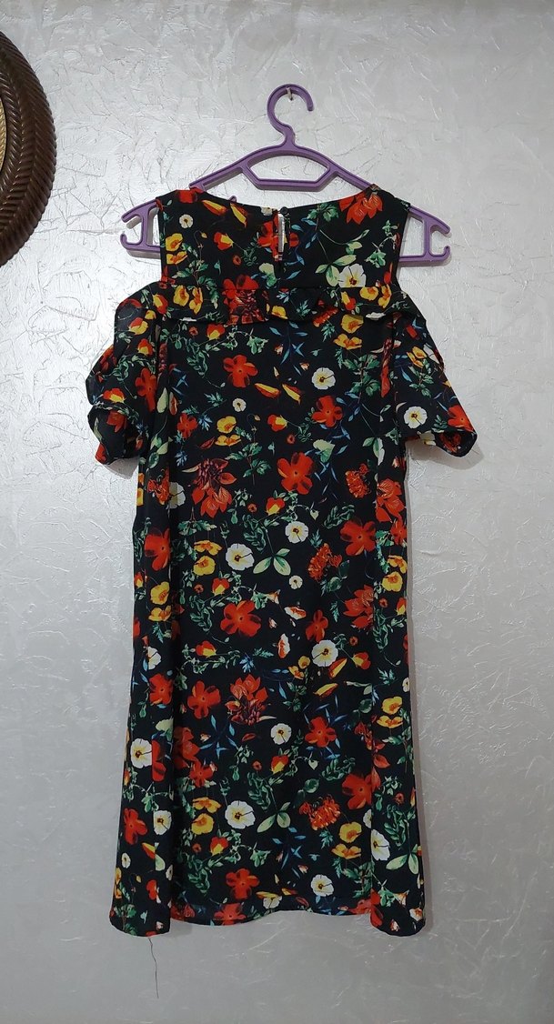 Çiçek Desenli Bohem Midi Elbise - Görsel 5