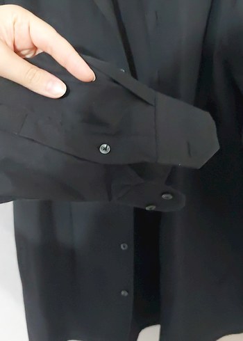 Erkek Siyah Uzun Kollu Gömlek - Görsel 4