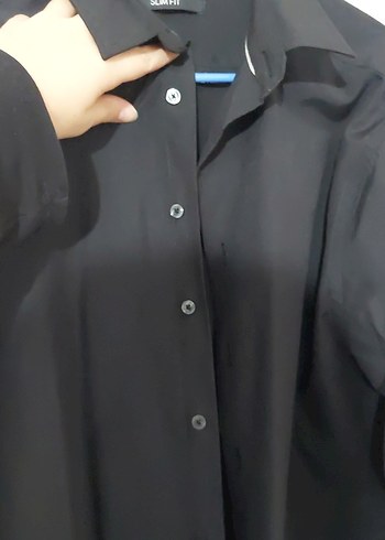 Erkek Siyah Uzun Kollu Gömlek - Görsel 5