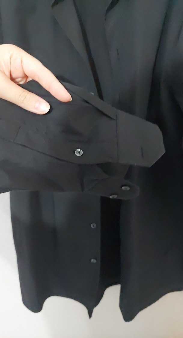 Erkek Siyah Uzun Kollu Gömlek - Görsel 4