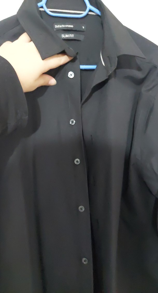 Erkek Siyah Uzun Kollu Gömlek - Görsel 5
