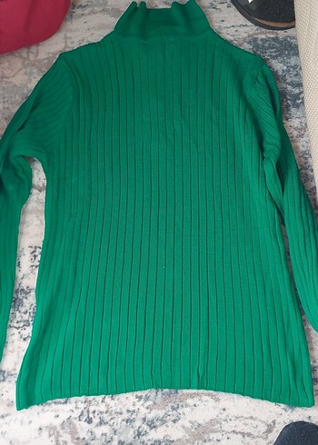 Yeşil Uzun Kollu Balıkçı Yaka Triko Kazak - Görsel 4