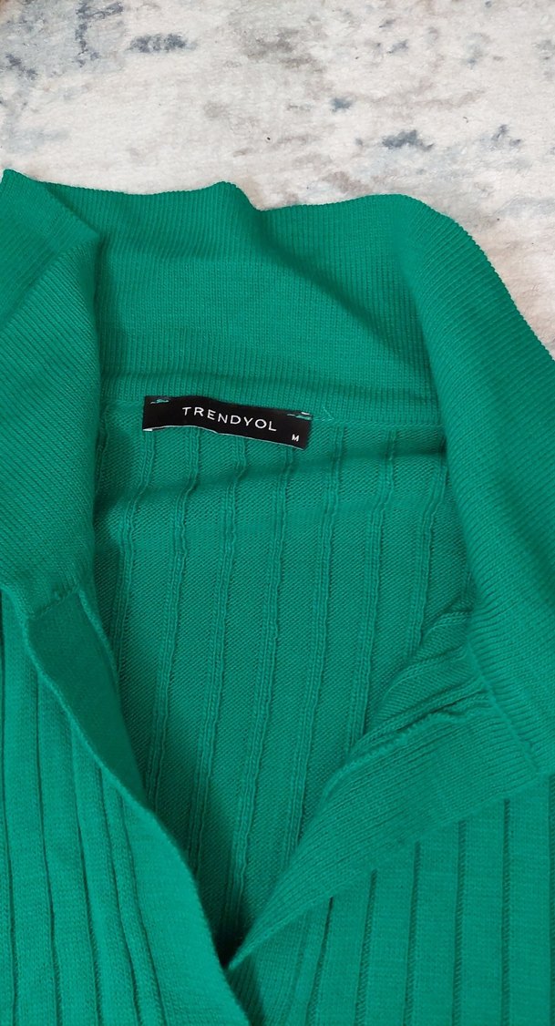 Yeşil Uzun Kollu Balıkçı Yaka Triko Kazak - Görsel 3