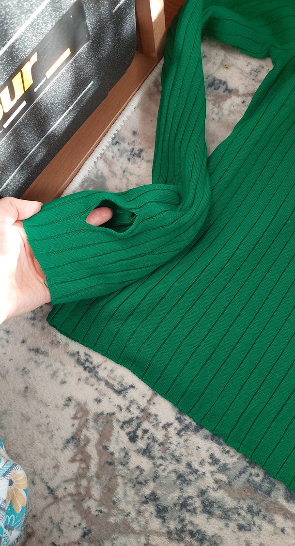 Yeşil Uzun Kollu Balıkçı Yaka Triko Kazak - Görsel 2