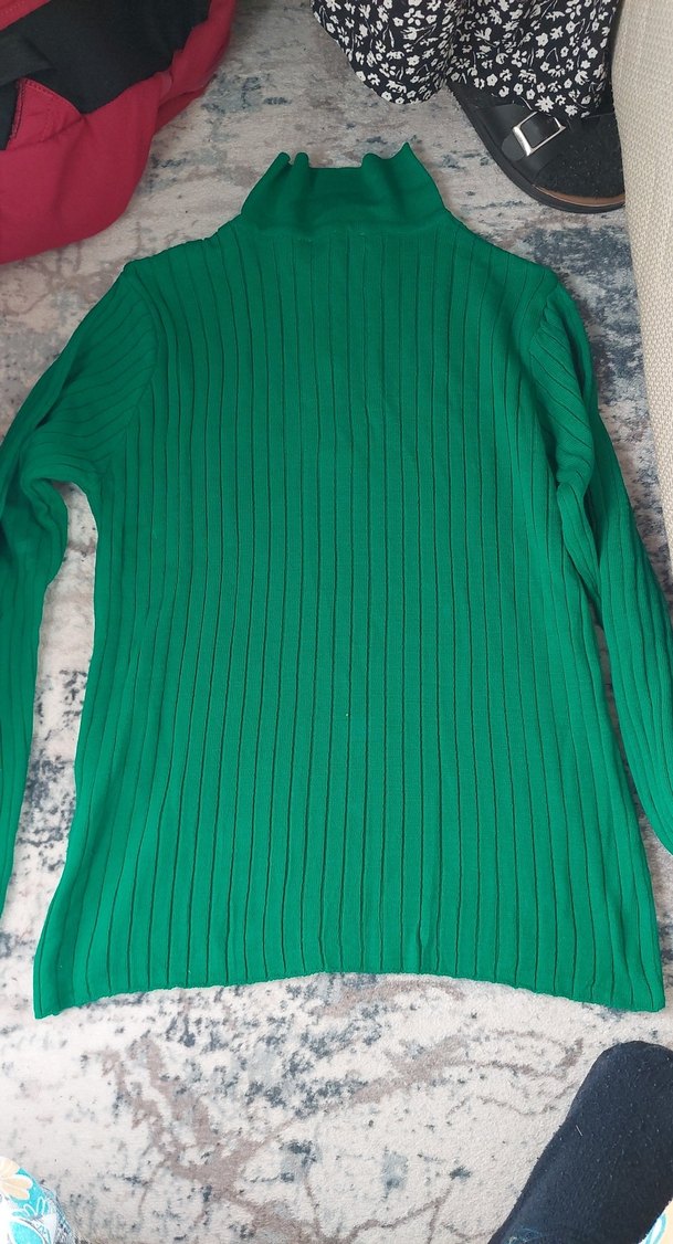 Yeşil Uzun Kollu Balıkçı Yaka Triko Kazak - Görsel 4