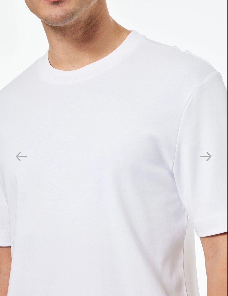 Erkek Beyaz Pamuklu Salaş Tişört - Görsel 2