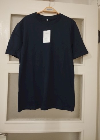 Lacivert Erkek Kısa Kollu Oversize Tişört - Görsel 3