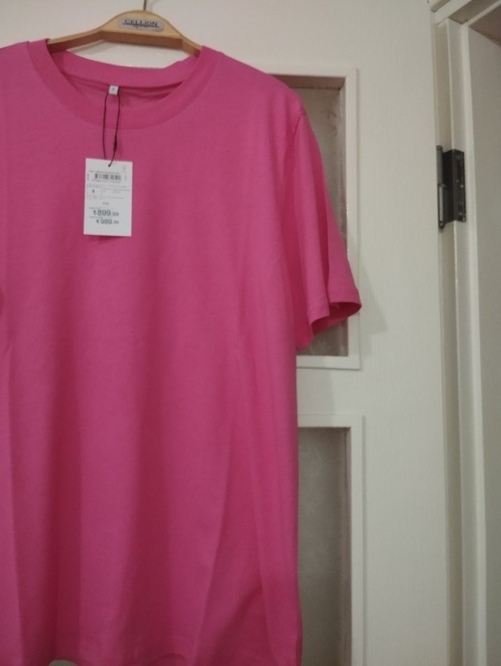 Pembe Basic Kadın Kısa Kollu Tişört - Görsel 3