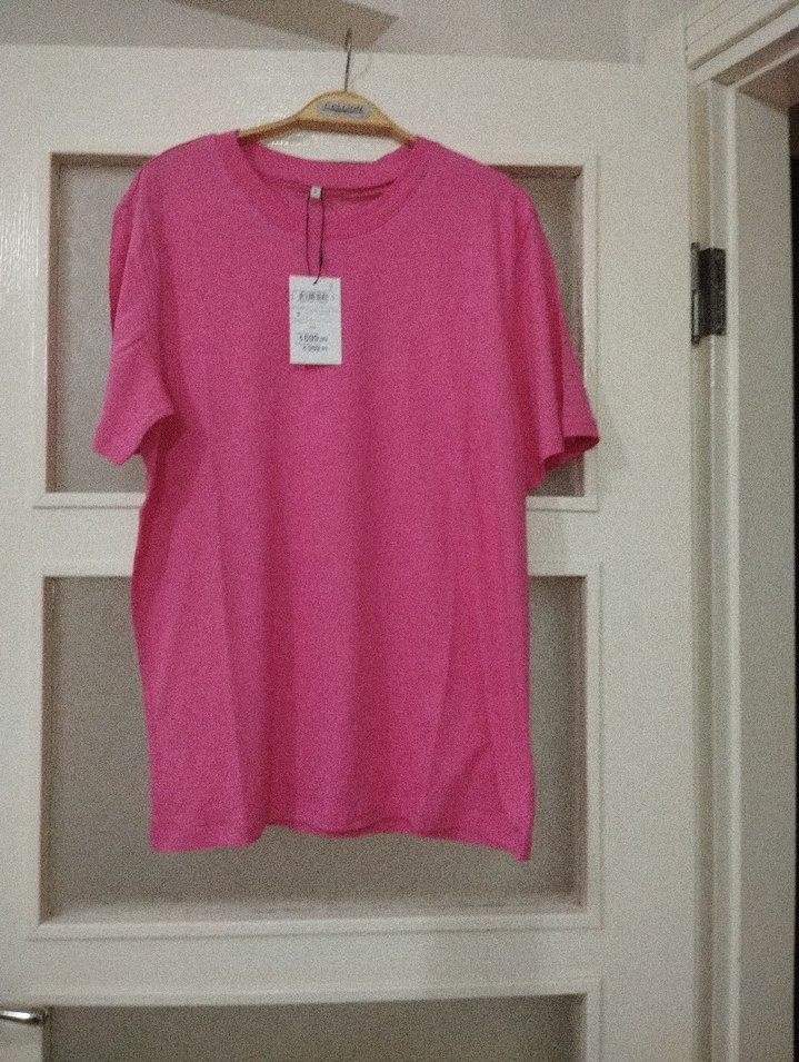 Pembe Kısa Kollu Kadın Tişört - Görsel 2