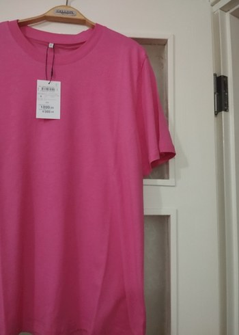 Pembe Kadın Kısa Kollu Basic Tişört - Görsel 3