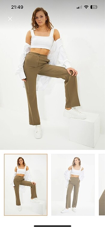 Haki straight pantolon