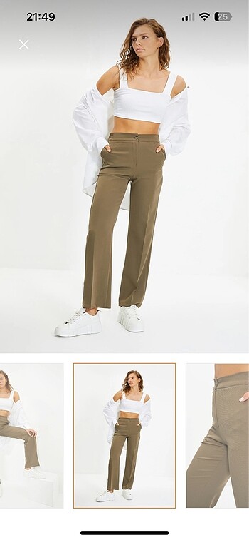 Trendyol & Milla Haki straight pantolon