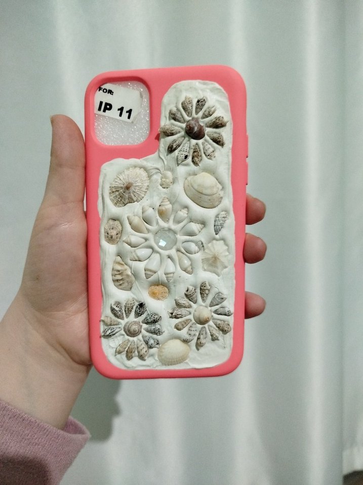 Pembe Bohem Deniz Kabuklu Boncuklu Telefon Kılıfı ıp11 - Görsel 2