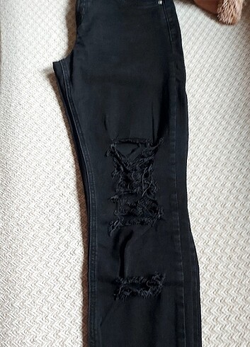 Mango Mango siyah strech yırtık jeans