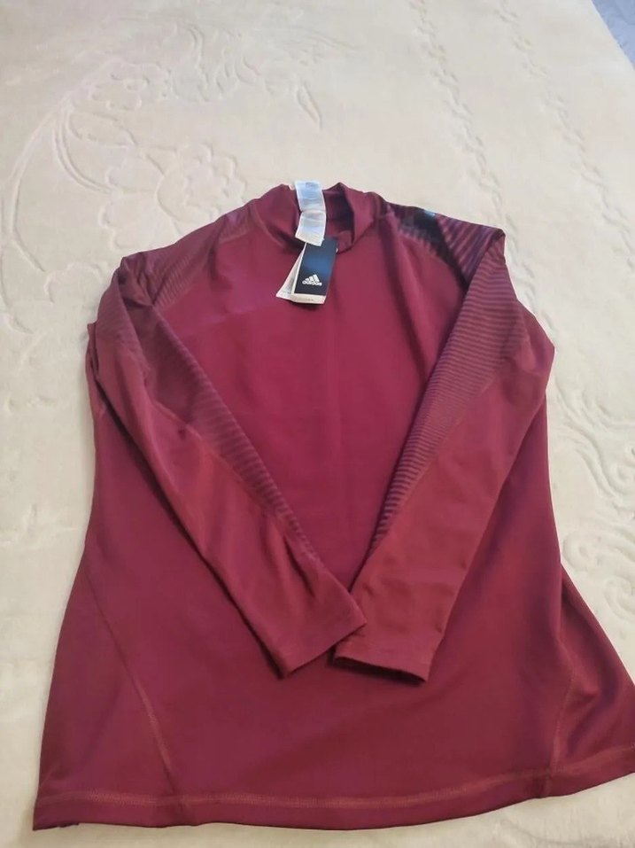 Adidas bordo Erkek Yüksek Yakalı Uzun Kollu Triko Üst - Görsel 5