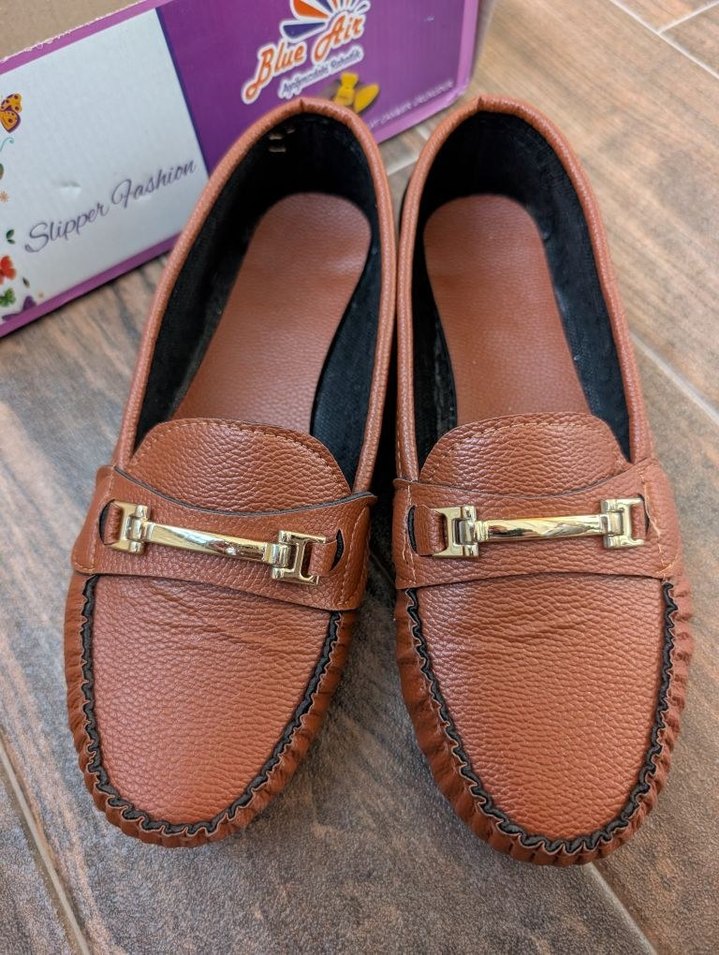 Kadın babet taba zincir tokalı hafif rahat taban - Görsel 2