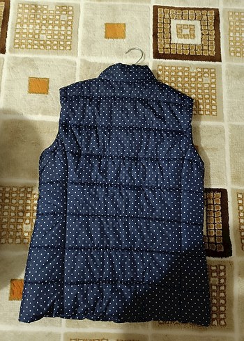 Düğmeli Mavi Kız Çocuk Yelek - Görsel 2