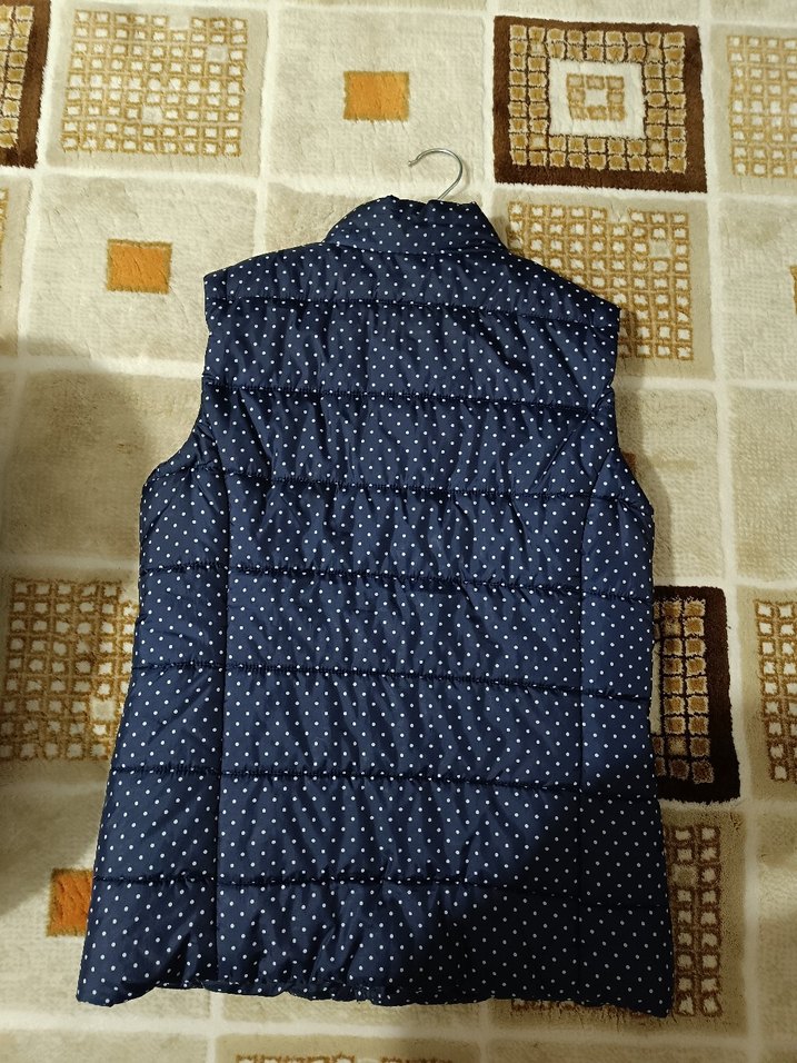 Düğmeli Mavi Kız Çocuk Yelek - Görsel 2