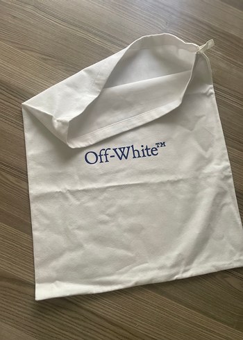Beyaz Off-White Baskılı Toz Torbası - Görsel 3