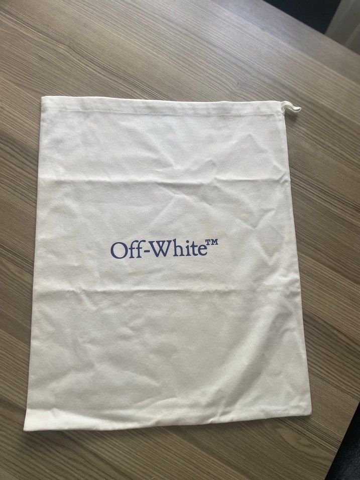 Beyaz Off-White Baskılı Toz Torbası - Görsel 2