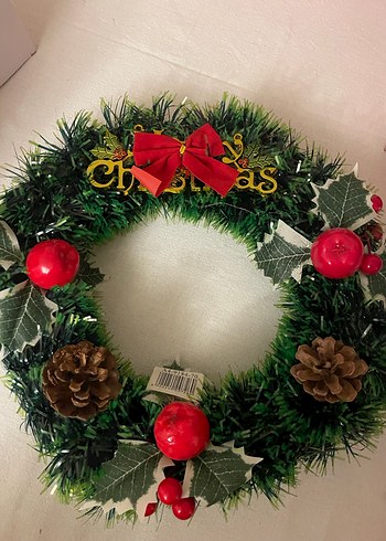 Kırmızı Süslemeli Noel Çelengi - Görsel 2